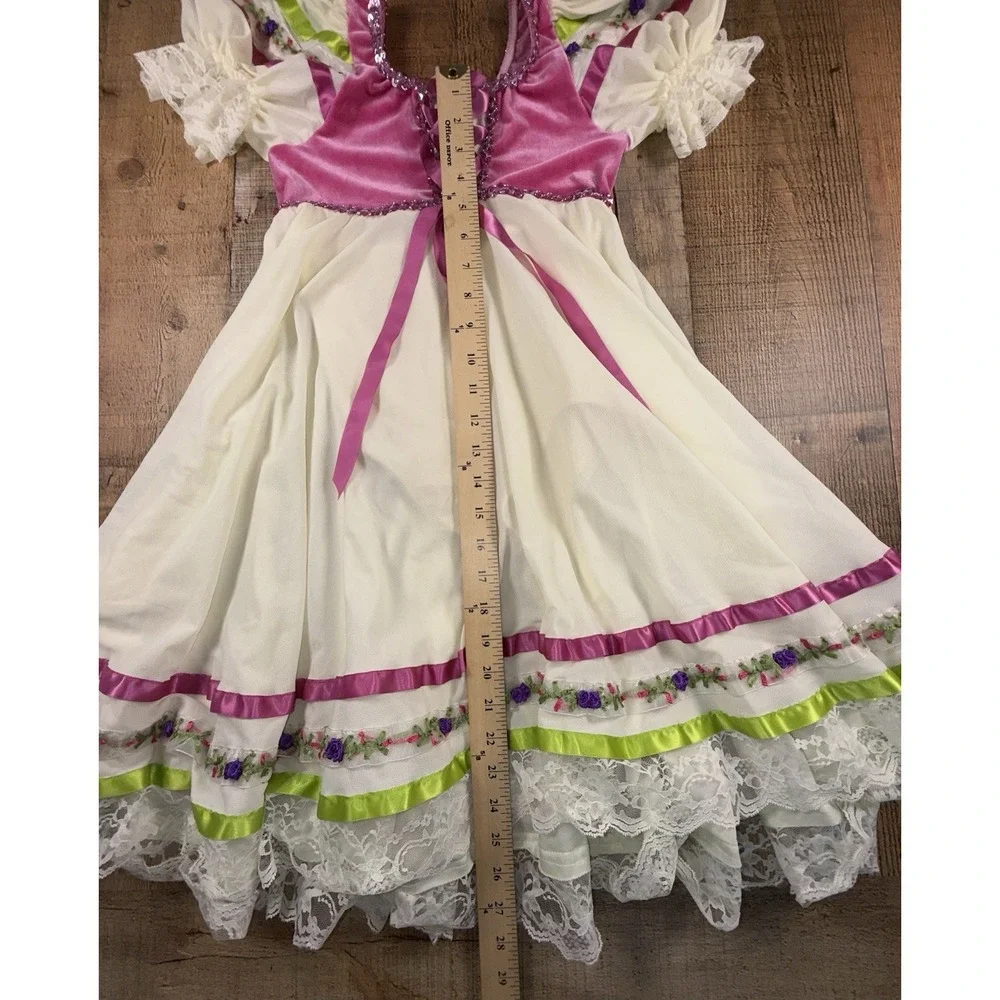 Revolution Dancewear Girls LC Floral Ballet Costume Dress Flower Crown Pink Ivor